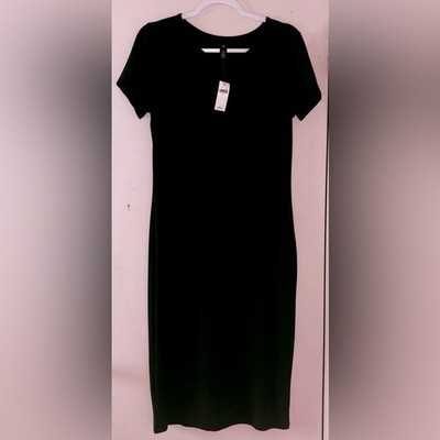 NWT GAP Modern fit stretch round neck SS midi dress M