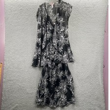 Womens Floral Nightgown Robe Set M Romantic Feminine Vintage Inspired Loungewear
