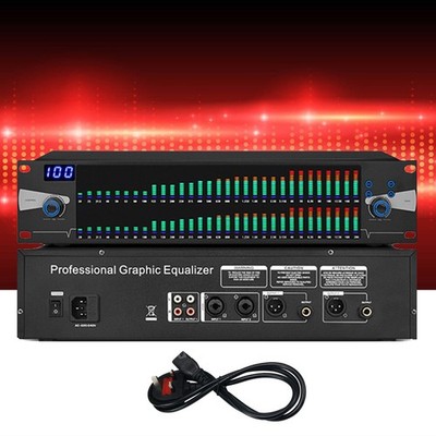 Professional Dual 31-Band Graphic Equalizer Digital Equalizer Spectrum Display