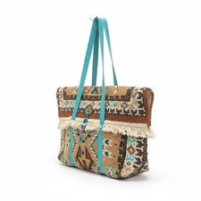 Vintage Carpet Bag Navajo Southwest Thunderbird Art Bag Large W Fringe