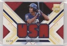 2019 Elite Extra Edition USA National Team Materials Gold 83/99 Riley Greene 8d2