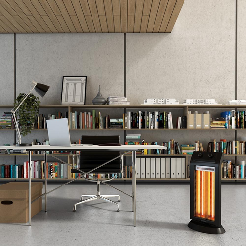 99579 Carbon Black Stufa a Infrarossi 1100 W, 220-240 V, Nero - Foto 2 di 12