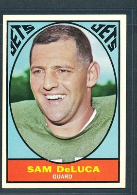 1967 Topps Football Milton Bradley #92 SAM DeLUCA Jets ~ EX-MT