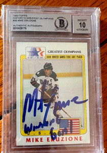 1983 GREATEST OLYMPIANS #36 Mike Eruzione AUTOGRAPH BECKETT 10 USA MIRACLEON ICE