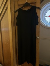 Next Black Dress With Cut Out Shoulder Detail size 8