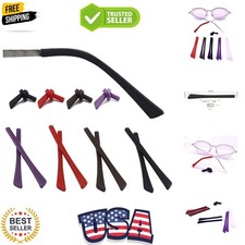 5 Pairs Silicone Anti-Slip Eyeglass End Tips Ear Sock Pieces Tube Sleeve Glas...