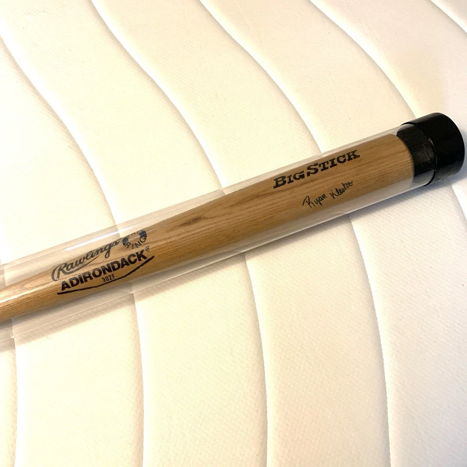 Bate de béisbol profesional Atlanta Braves Ryan Klesko Auto Rawlings Adirondack Big Stick Foto 4 de 4