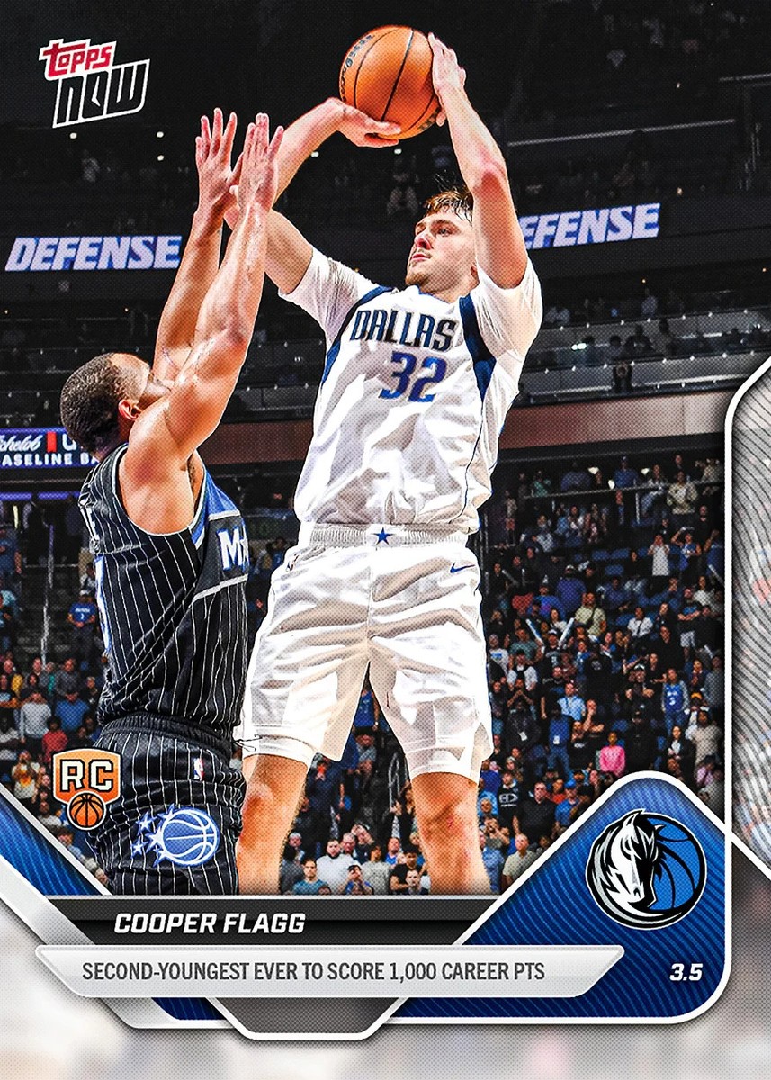 Cooper Flagg RC Second Youngest 1000 Pts 2025-26 NBA Topps NOW