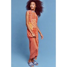 Anthropologie TANVI KEDIA Embroidered Beaded Sol Dress Maxi Bohemian Boho Small
