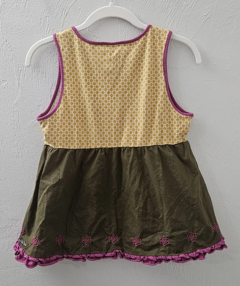 Matilda Jane Size 16 Girls Seabean Mixed Print Ruffle Sleeveless Tank Top - Image 3 of 4