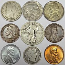 Old Obsolete US Coin Collection With Silver  Uncirculated 9 Coin Set  Lot 10 