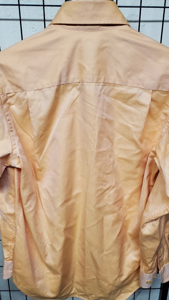 Camisa de vestir pequeña de sarga contemporánea melocotón Robert Talbott para hombre - Nueva sin etiquetas Foto 4 de 4