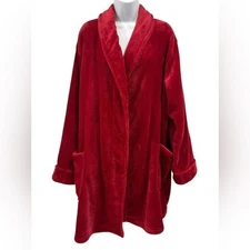 Soma Embraceable Short Plush Robe in Ruby Red MISSING BELT - L/XL