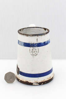 VINTAGE c1890's VICTORIA REGINA LONDON COUNTY COUNCIL ENAMEL PINT MEASURE JUG