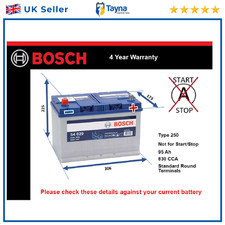 Battery fits TOYOTA LAND CRUISER PRADO PROACE 4RUNNER DYNA Bosch 250 New