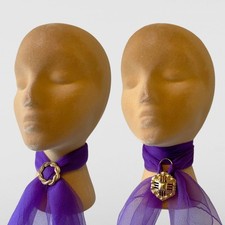 Vintage Gold Tone Scarf Clip  Scarf Ring Set Circular Knot Design Elegant