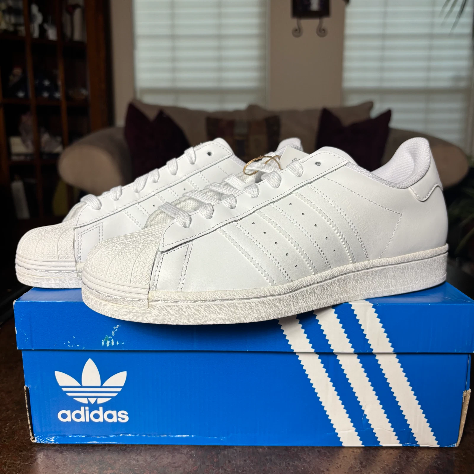 Adidas Originals Superstar Shoes White Leather Casual Sneakers EG4960 Mens Sizes