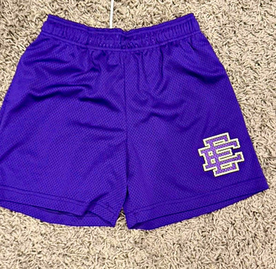 Eric Emanuel EE Basic Short Men's Purple Mesh Athletic Drawstring Logo Shorts