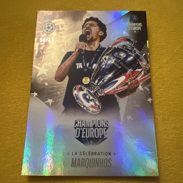 Topps PSG Champions D'Europe 2025 Marquinhos /10 Black | LA CELEBRATIONS | TROPHY