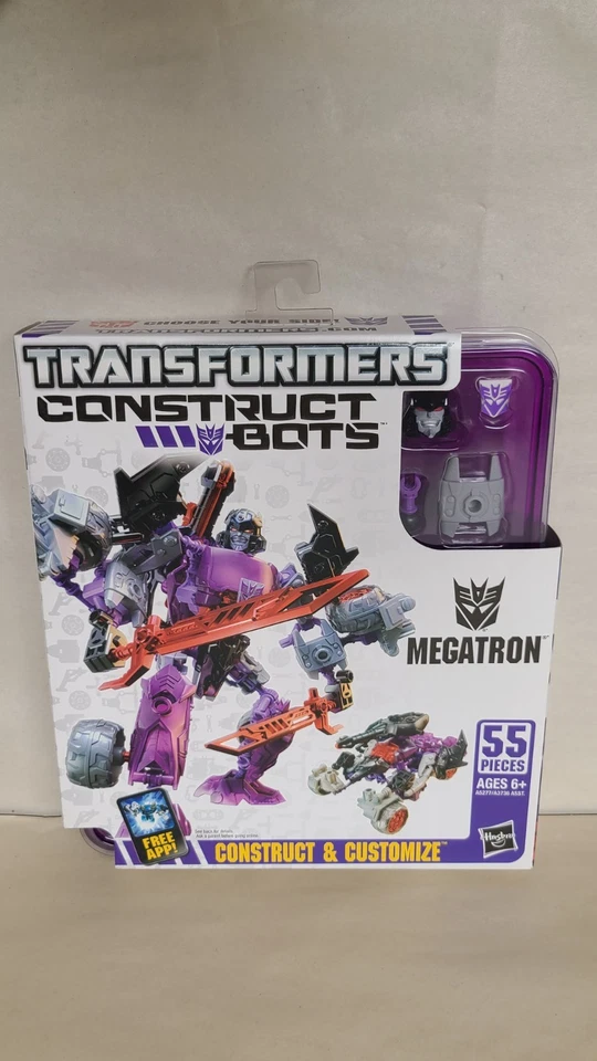 Transformers Construct-Bots Decepticons Megatron, Shockwave, Dragstrip SEALED - Image 3 of 4