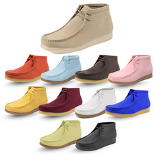 Amali Jason2 Mens Faux Suede Leather Chukka Boots High Top Moc Toe Driving Shoes