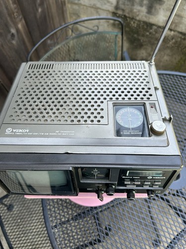 Vintage Webcor 5 Inch Bw TV With Am /fm Radio 5TV-51r 1978 Tested With Clock - Picture 7 of 11