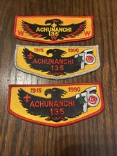 Achunanchi Lodge 135 75th Anniversary 1990 Patches Boy Scout Uniform OA