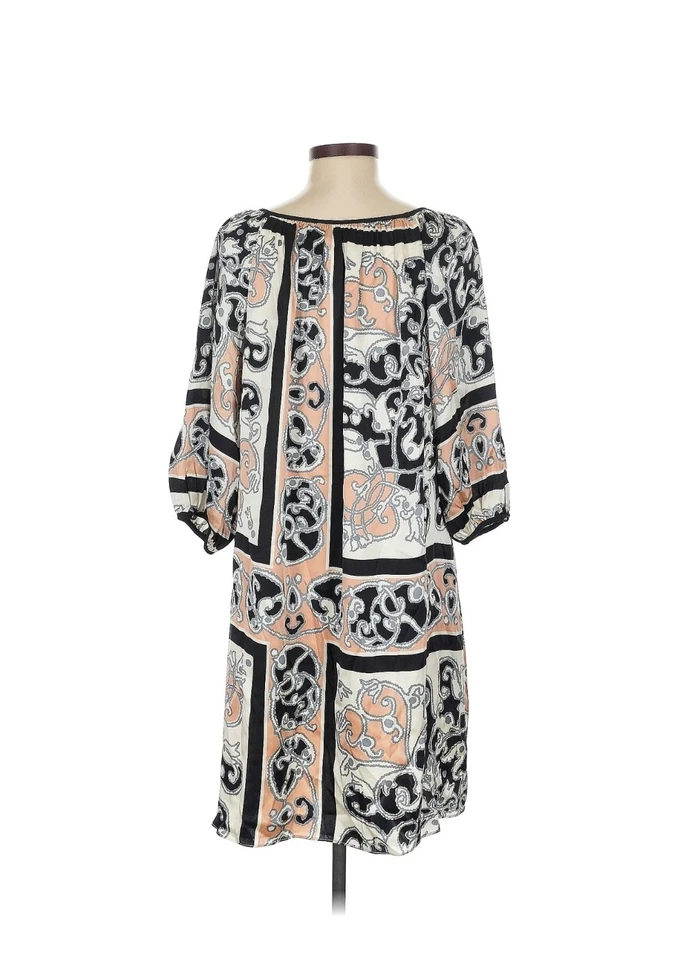 Vestido túnica de seda Alice & Trixie - para mujer talla M - escote con cordones estampado boho Foto 2 de 4