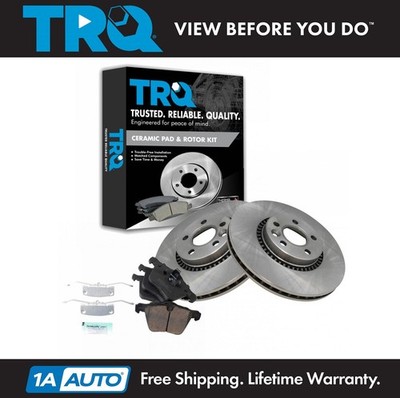 TRQ Brake Pad & Rotor Premium Posi Ceramic Front Set for LR2 S60 V70 XC70