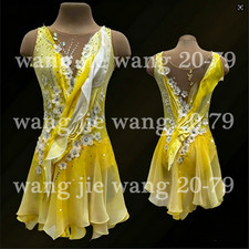 Ice Figure Skating Dress Figure Skating Dress For Competition yellow dyeing