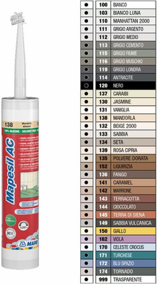 SILICONE MAPEI MAPSIL AC ANTI-MOLD ACETIC SEALANT LEAKS BATHROOM KITCHEN 310ML