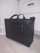 Dagne Dover Onyx Vegan Leather Daily Tote Bag Large Black