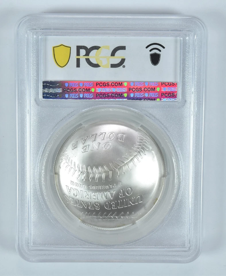 2014-P Baseball Hall Of Fame Commemorative Dollar MS70 PCGS Blue Label *2609 - Image 2 of 4