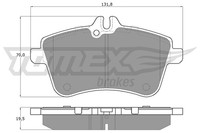Tomex Brakes Bremsbelagsatz Scheibenbremse Tx 14-55 FüR Mercedes Klasse Sports