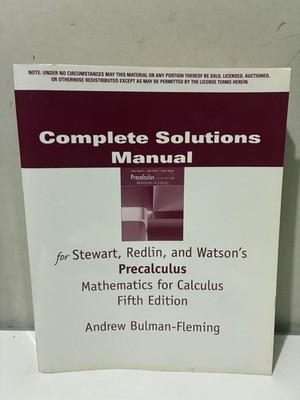 Complete Solutions Manual for Stewart, Redlin, and Watson's Precalculus Math...