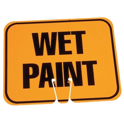 GRAINGER APPROVED 03-550-WP Traffic Cone Sign,Org/Black,Wet Paint 6FGL6