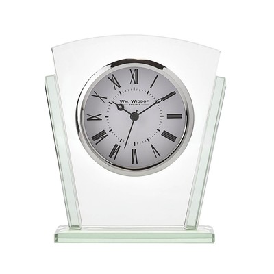 Schichtglas Kaminuhr von Widdop modern Wohnaccessoire Wohnzimmer Deko