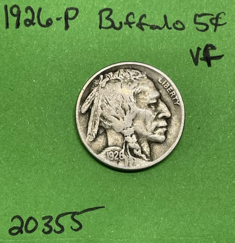 1926 Buffalo 🦬 Indian Head Nickel 5c Vf Very Fine