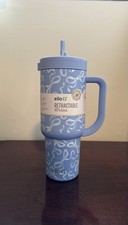 ELLO Oasis Stainless Steel 30oz Tumbler w/ Handle & Retractable Straw Blue Bows