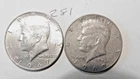 KENNEDY HALF DOLLAR, 1967-P, 1969-P, 40% SILVER----281