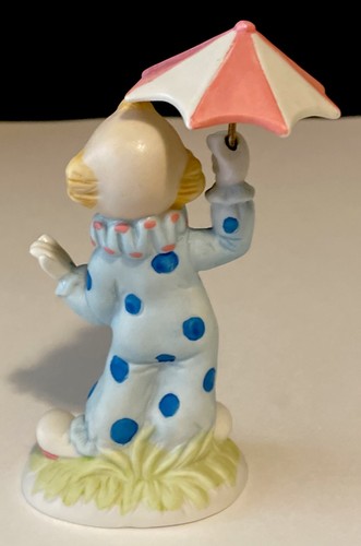 Vintage LEFTON Clown Figura Porta Ombrello Blu Tuta a Pois 5,5” T - Foto 3 di 11