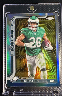 Topps 2025 Topps Chrome Saquon Barkley Eagles #248 Gold Etch /50