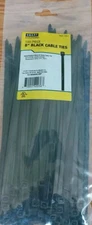 100 Pk pack 8" Black Cable Zip Ties Heavy Duty Straps 50lb USA Seller heavy duty