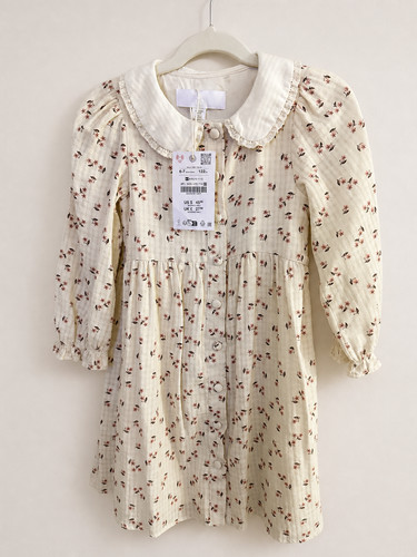 Zara Girls Floral Peter Pan Collar Dress 6-7 Years 122cm NWT 6420/479
