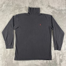 Vintage 90s Polo Ralph Lauren Shirt Mens XL Black Turtleneck Long Sleeve Cotton