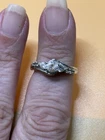 Sterling Silver 925 Vintage CZ Wave Ring Band Sz 7 NR