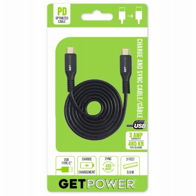 3ft USB-C to USB-C Fast Charging Cable GP-USBC-USBC-image