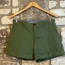 Banana Republic Women s Sz 0 City Chino Shorts Olive Green Stretch Cotton EUC