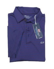 Vineyard Vines Performance Men's Blue Depth/Crimson Bradley Sankaty Polo Shirt