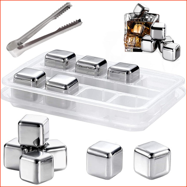 Whisky Steine Edelstahl 304 Wiederverwendbar EiswüRfel Clip Box KüHlsteine 8-image